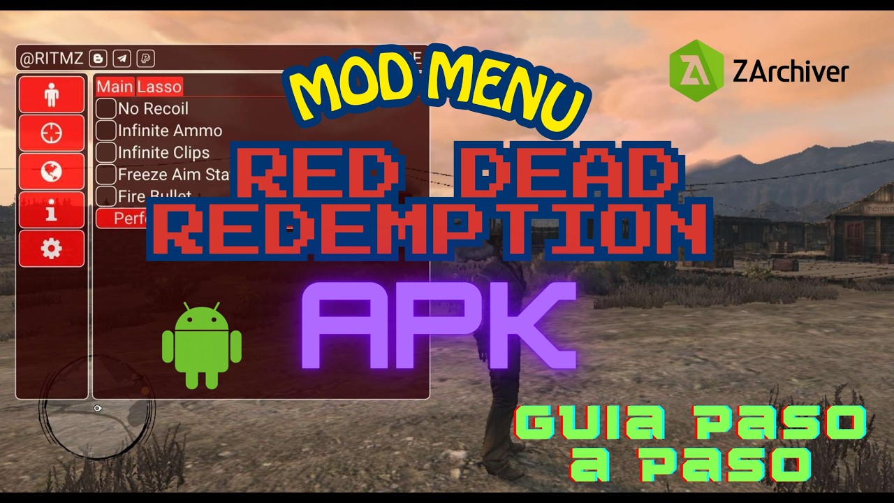 Tutorial instalando mod menu Red Dead Redemption apk Android 60fps