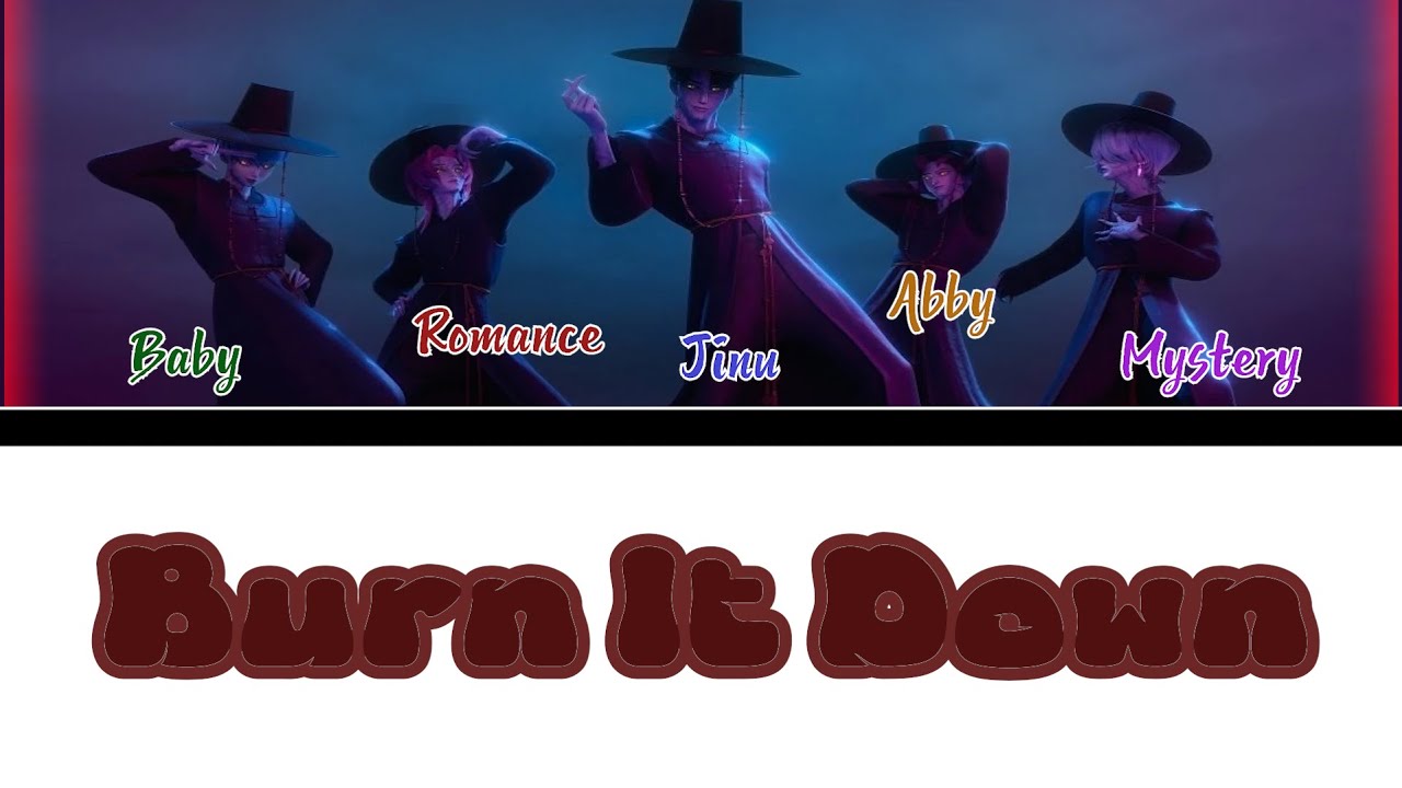 Saja Boys(사자보이즈) - Burn It Down (Color Coded Lyrics) [ fansong by AI ]