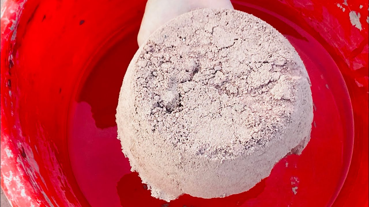 Smooth red dirt crumbling in water 💦#amazing#relaxingasmr#satisfyingasmr