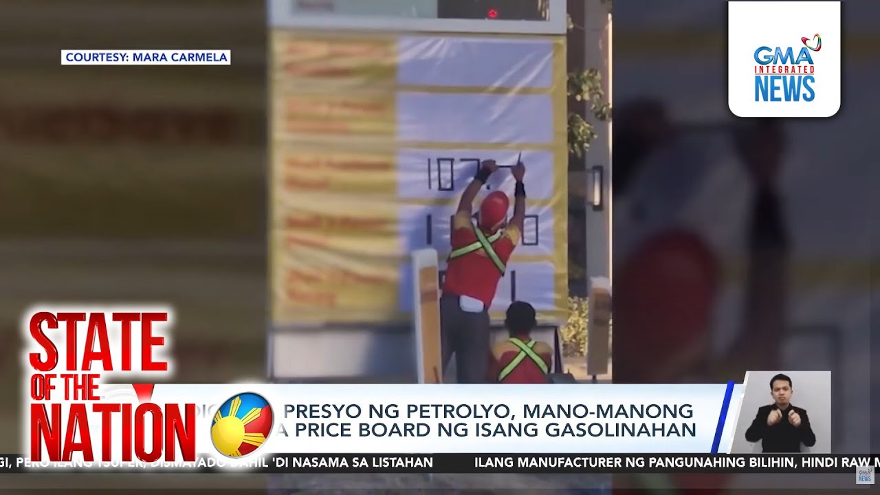 3-digit na presyo ng petrolyo, mano-manong isinulat sa price board ng isang gasolinahan | SONA