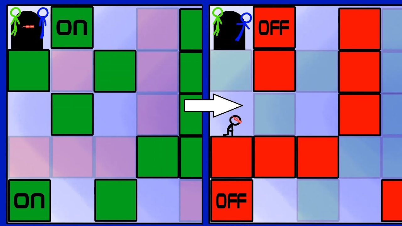 The Stick Figures vs The On-Off Maze