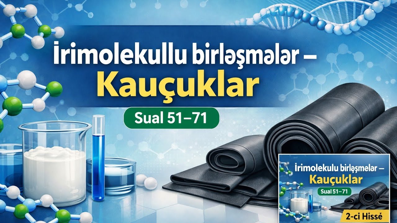 DİM Kimya 2025 – Kauçuklar | İrimolekullu birləşmələr | Test 51–71 TAM İZAH