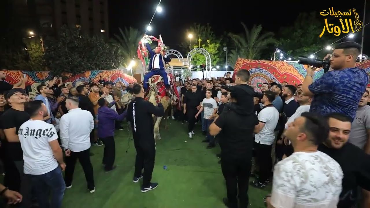 على الجمل  🔥 الفنان محمد العراني يستقبل بالجمهور الحاشد  العريس امير حسنين قلقيلية 2023
