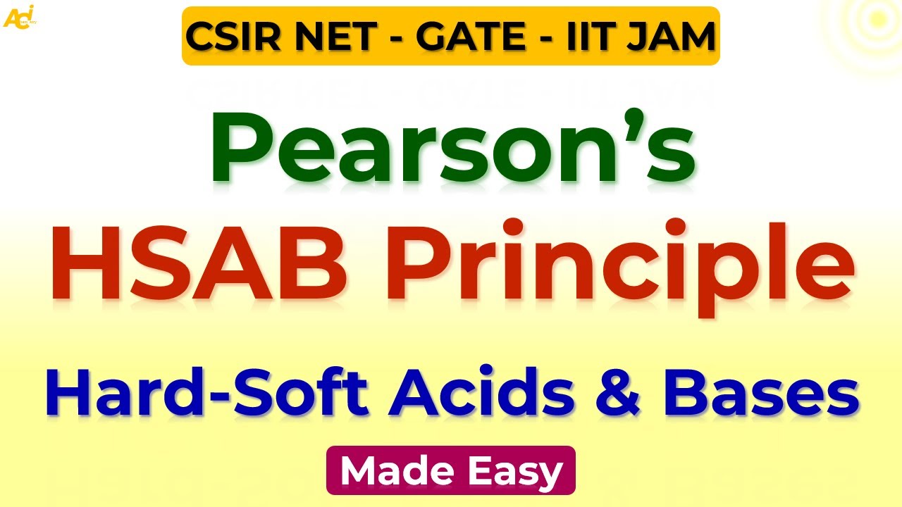 Pearson's HSAB Principle - Concept - Applications - Limitations - CSIR NET GATE AdiChemistry IIT JAM