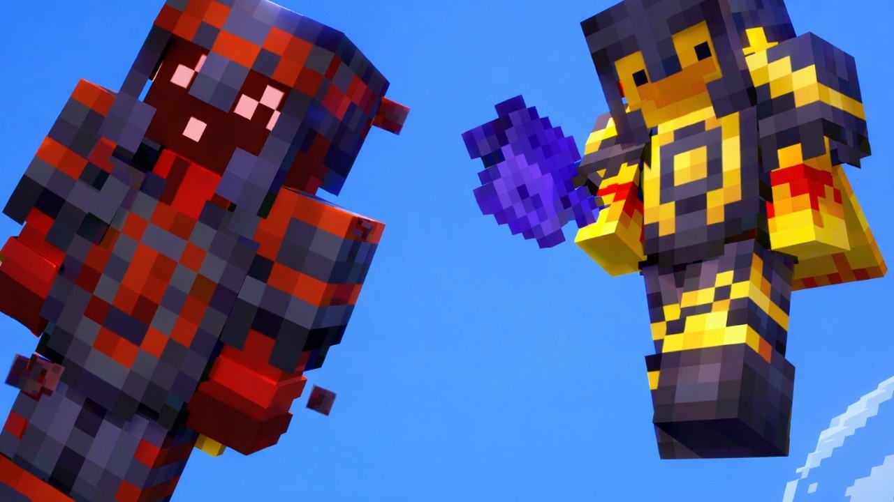Я победил Короля Нижнего мира в Minecraft.