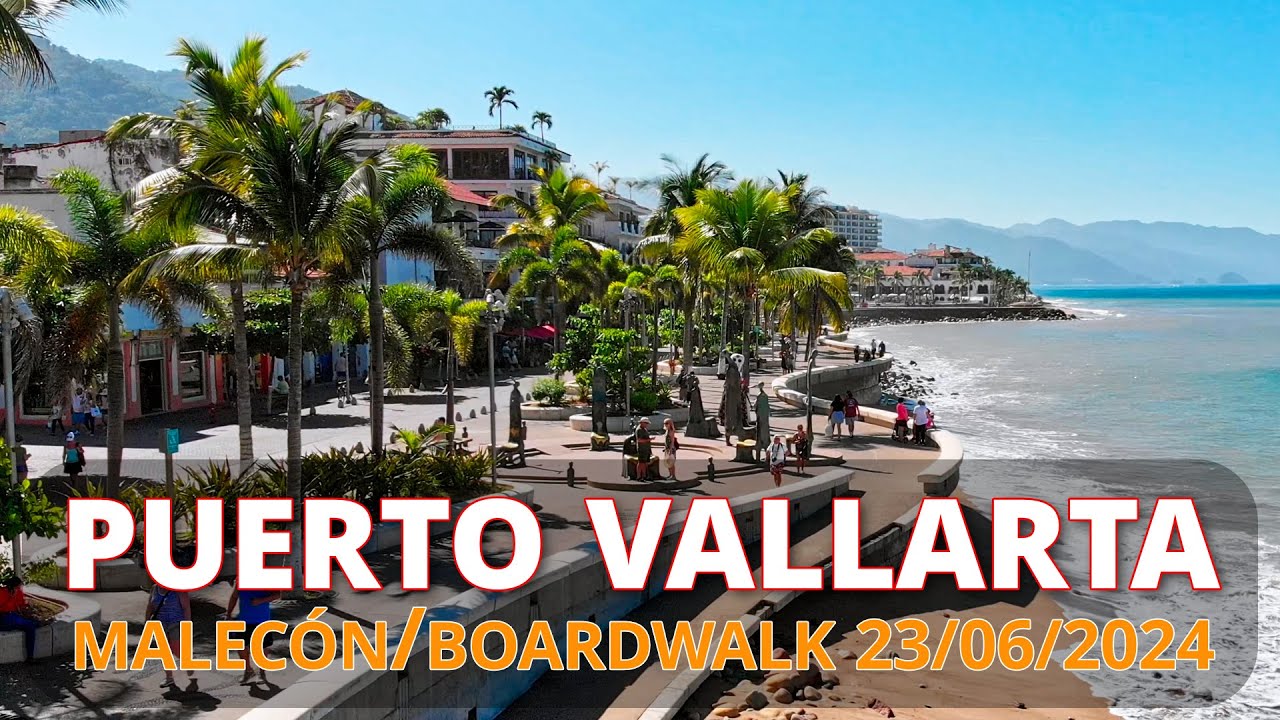 Malecón de Puerto Vallarta completo (23/Jun/2024) Full Walking Tour Puerto Vallarta Boardwalk