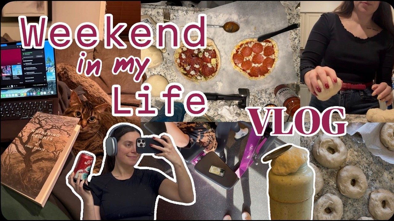 weekend in my life vlog | reading, valentine's day, and sourdough