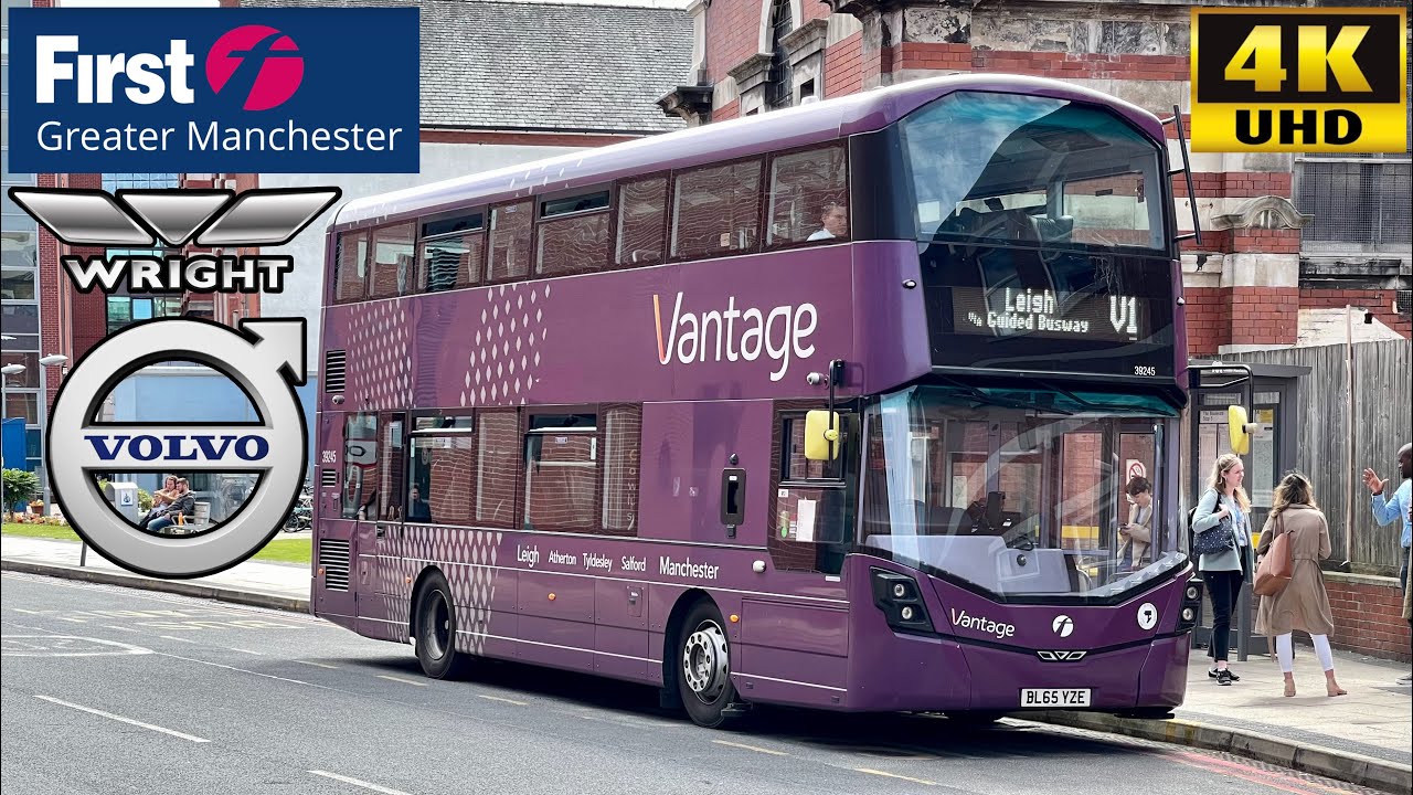 [First Manchester: Vantage V1 Leigh to MRI] Guided Busway Wright Eclipse Gemini3 Volvo B5LH (39245)