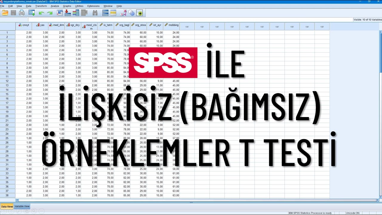SPSS İle İlişkisiz (Bağımsız) Örneklemler (Gruplar) T Testi | Amacı ve Ön Şartları