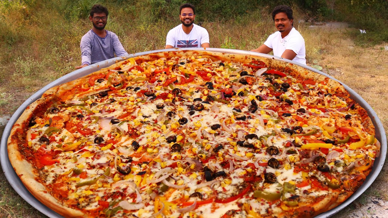 Giant Pizza Recipe | Amazing Veg Pizza Cooking by Our Grandpa Kitchen