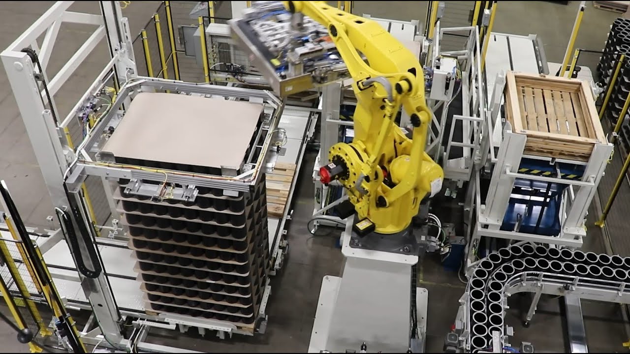 Robotic Bulk Palletizer - 1-Gallon Plastic Cans with Steel Rims