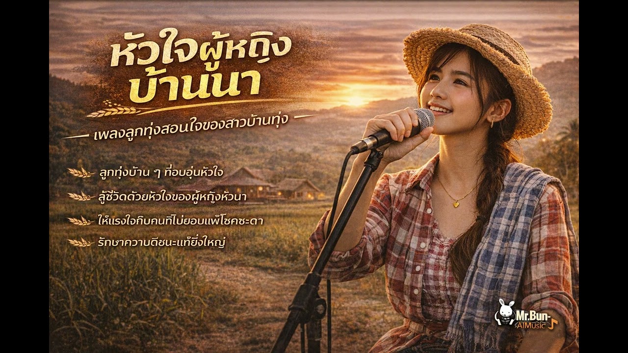 หัวใจผู้หญิงบ้านนา | เพลงลูกทุ่งผู้หญิงสู้ชีวิต | Mr.Bun-AiMusic