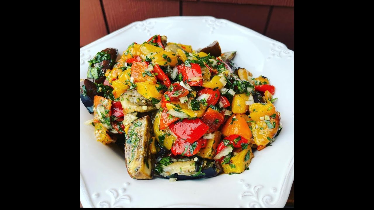 EGGPLANT AND ROASTED PEPPER SALAD