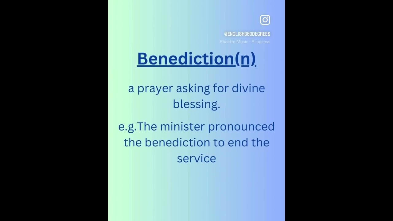 Word of the Day: Benediction | Meaning & Usage 