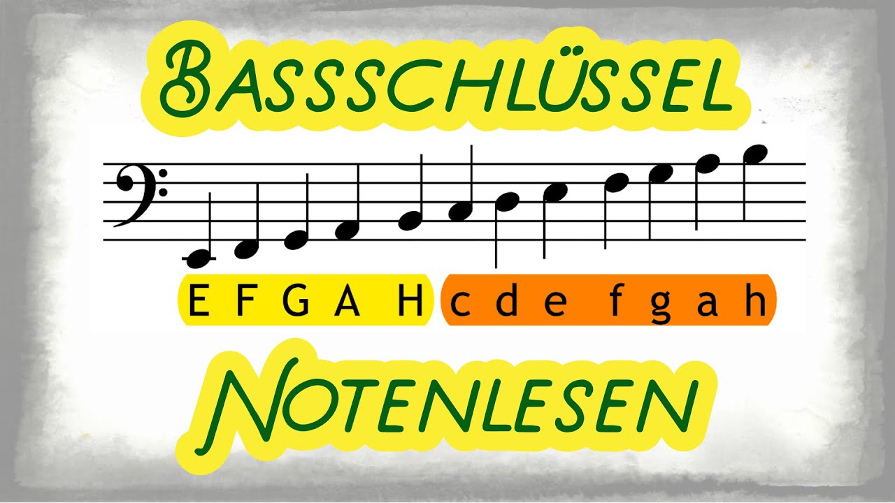 Bassschlüssel - Notenlesen