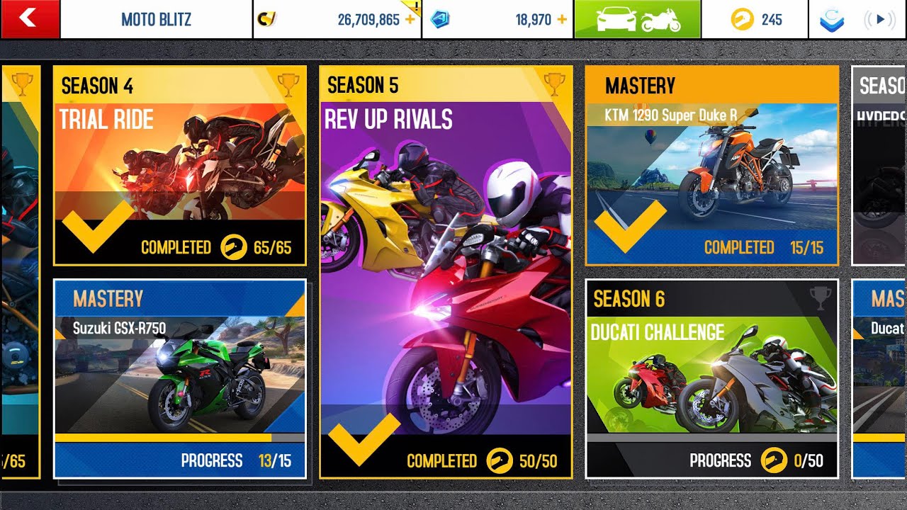 Asphalt 8, MOTO BLITZ, Season 5, last three races