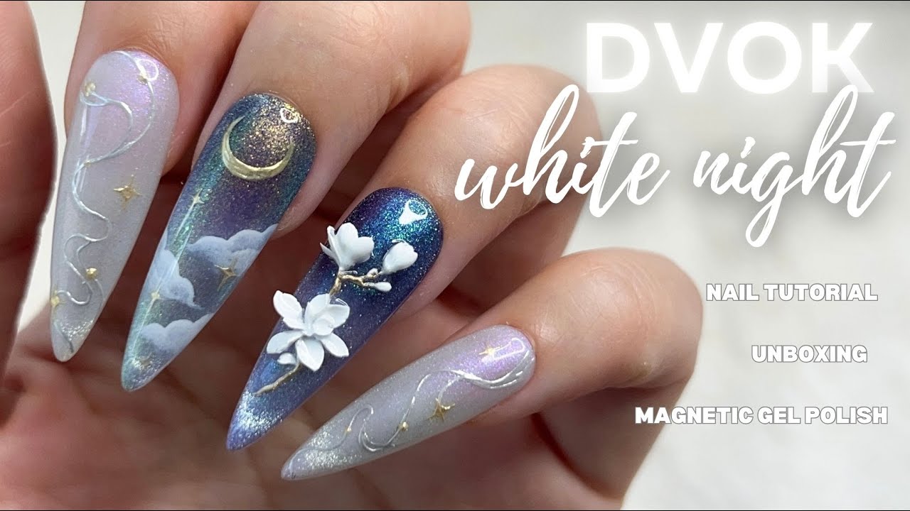 Magnetic Gel Polish Unboxing and Tutorial - DVOK White Night Collection