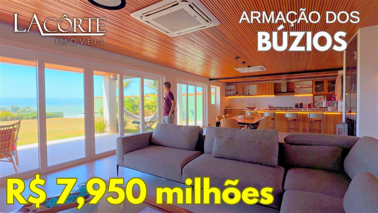 OPORTUNIDADE: MANSÃO PÉ na AREIA em BÚZIOS com PREÇO IMPERDÍVEL! VISTA MAR, proj Guido Campanate!