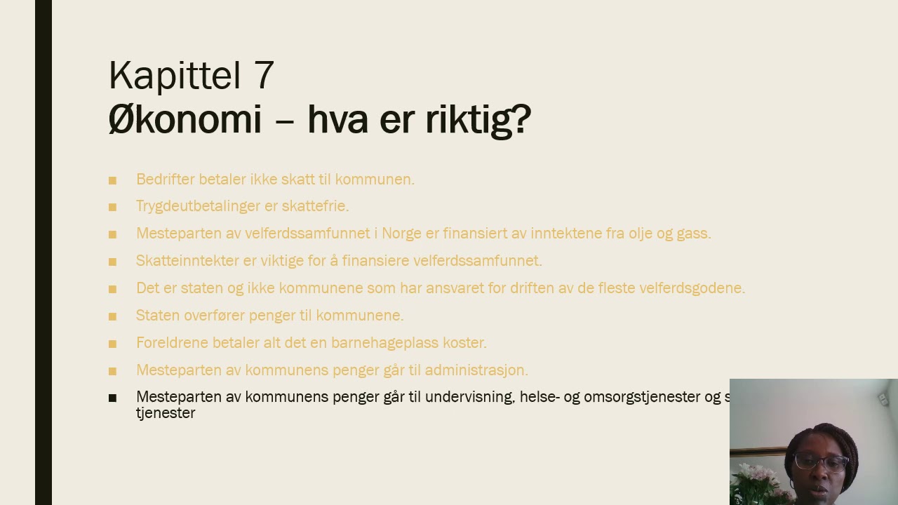 50 timers samfunnskunnskap. Oppgavene til kap. 7