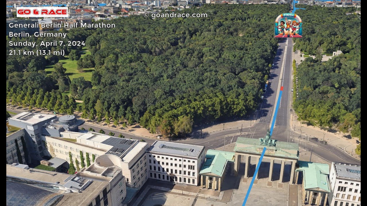 Generali Berlin Half Marathon (2024): fly over the half-marathon 3D course map!