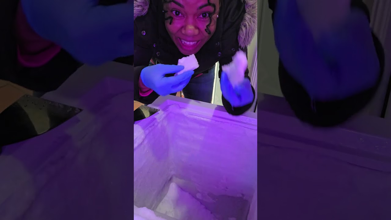 End of the freezer part (3) eating the ice edges 🧊