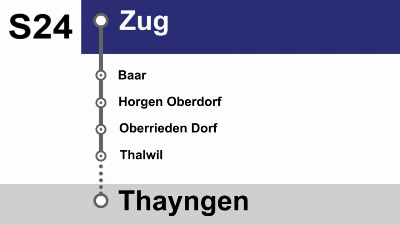 ZVV (SBB) Ansagen » S24 Zug — Thayngen (2022) Mit Kemptthal auf Englisch! | SLBahnen
