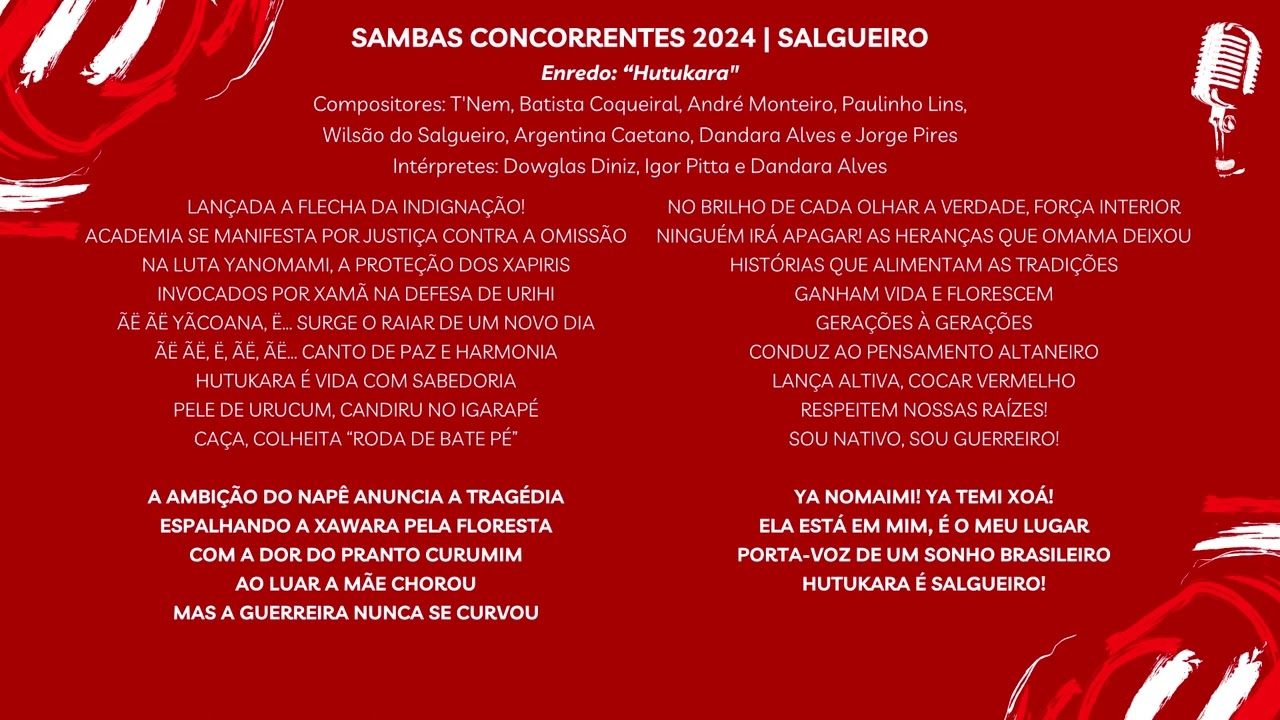 Sambas Concorrentes 2024 | Salgueiro: T'Nem & cia (nas vozes de Dowglas, Igor e Dandara) - ELIMINADO