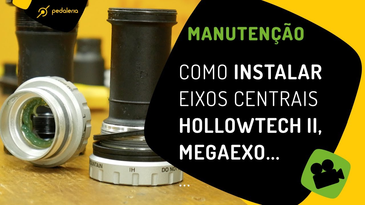 Como instalar eixos com caixas externas. Hollowtech II, Megaexo, etc. Pedaleria