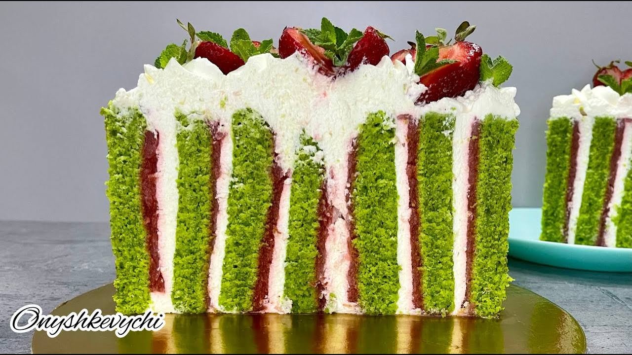 НЕЗВИЧНИЙ 🍓ШПИНАТНИЙ ТОРТ З ПОЛУНИЦЕЮ🍓