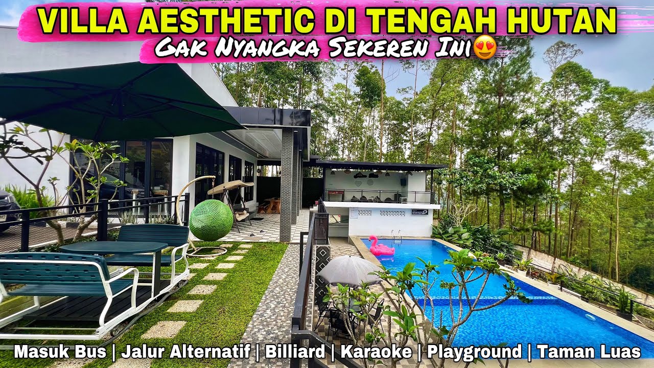GAK NYANGKA‼️Ada Villa SeAesthetic Ini Di Tengah Hutan Puncak Bogor | Villa Hitam Putih