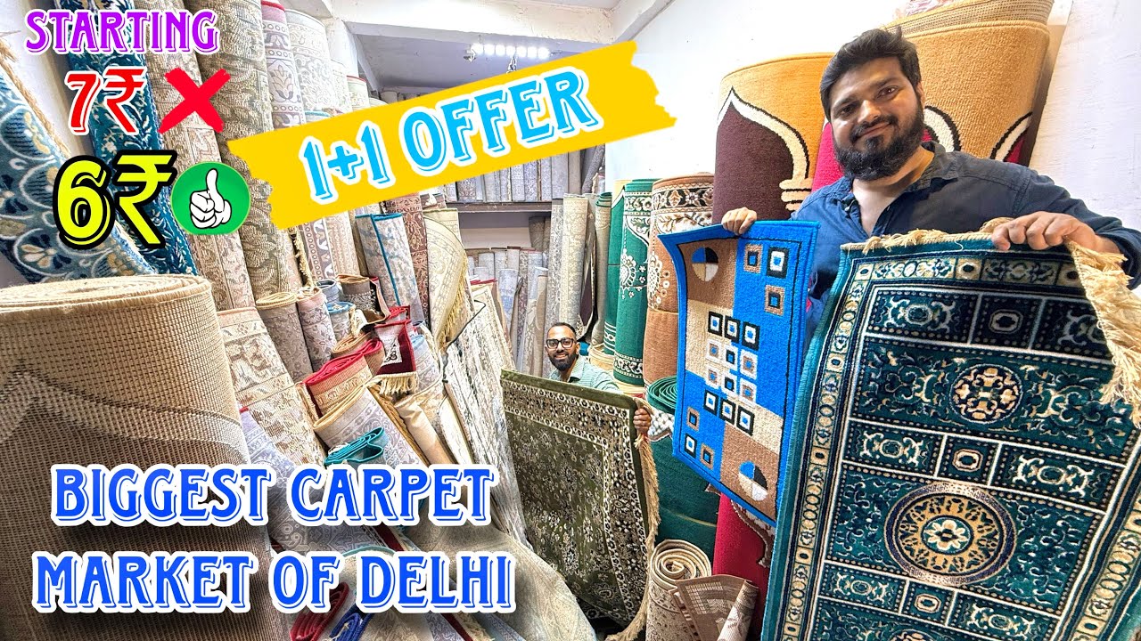 1+1 Offer Biggest Wholesale Carpet Market of Delhi #carpet #rugs #carpetdesign #wholesalemarket 