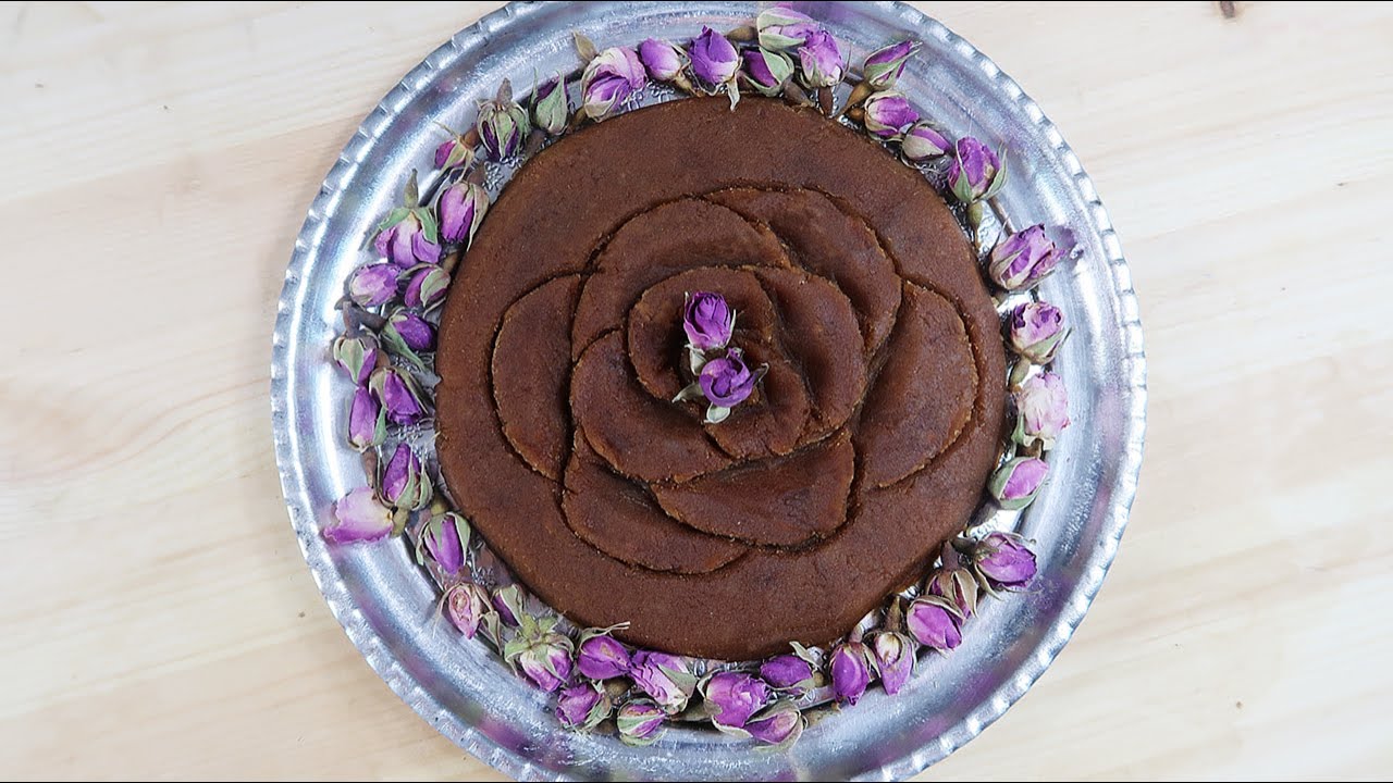 Dessert Ideas, No Sugar Dates Halwa with full design tutorial