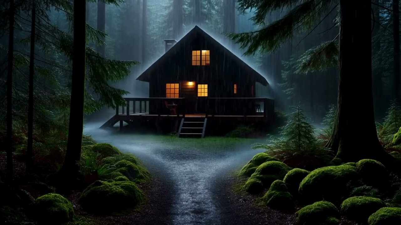 Forest Rain for Sleeping | Cozy Cabin at Night (No Interruptions)