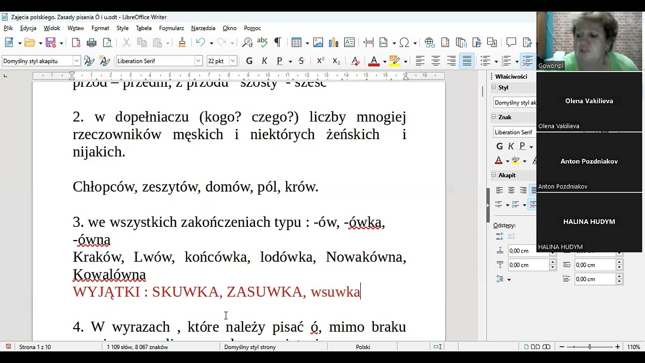 Katarzyna Balicka. Doskonalenie czytania i pisania. 09.08.23