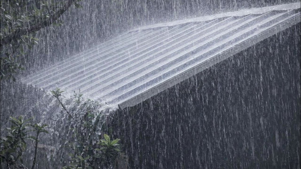 Heavy Rain on Metal Roof for Deep Sleep 🌧️ Relaxing Rain Sounds for Sleeping, Studying Stress Relief