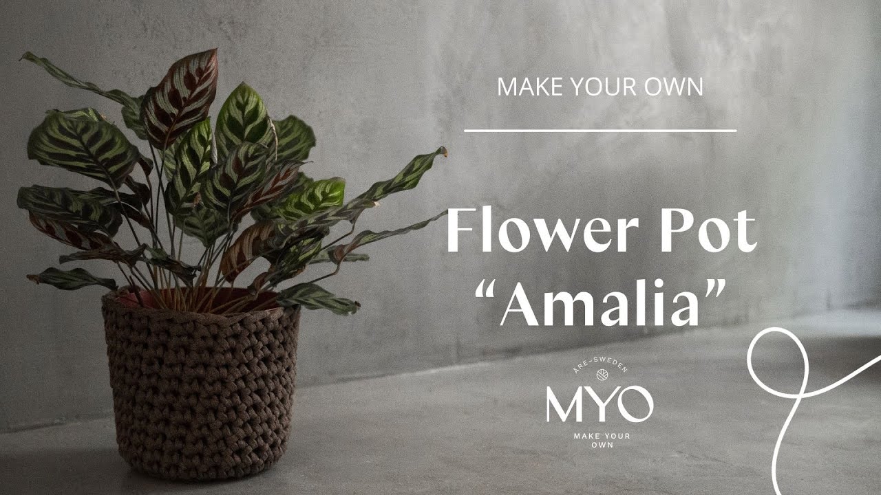 How to crochet a Flower Pot - Virka en blomkruka 