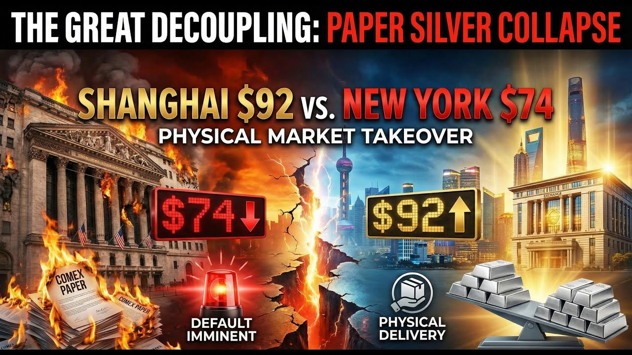 THE GREAT DECOUPLING HITS: Silver Price is $92 in Shanghai vs. $74 FAKE Price in New York