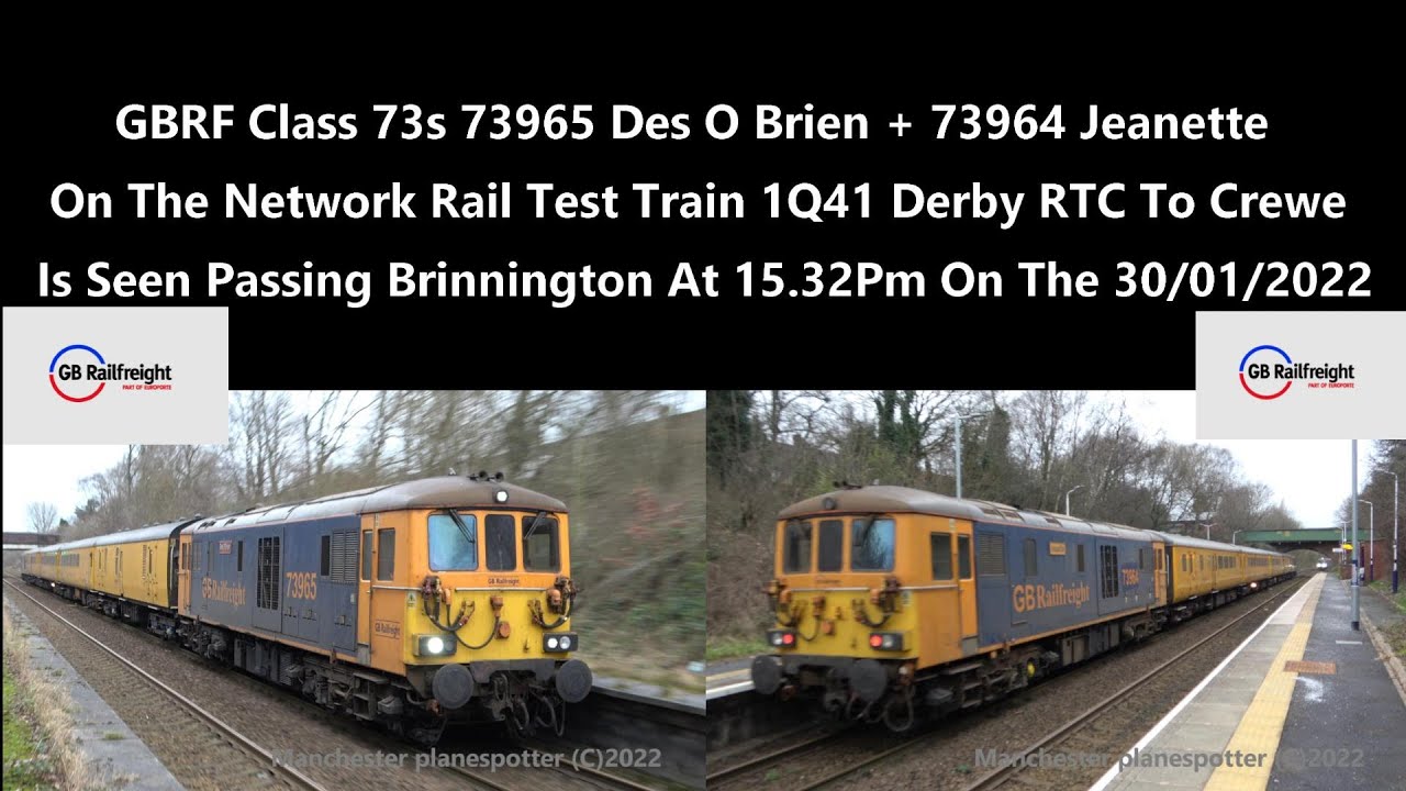 4K GBRF Class 73965 Des-O-Brien+73964 Jeanette On Test Train On 1Q41 Passing Brinnington On 30/01/22