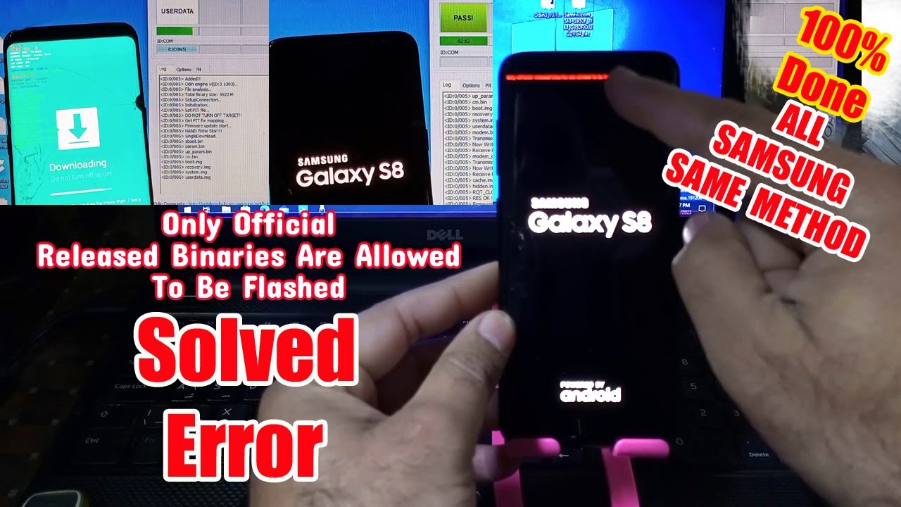 Samsung galaxy s8 only official released binaries error fix flash wth odin #galaxys8 #flash #odin