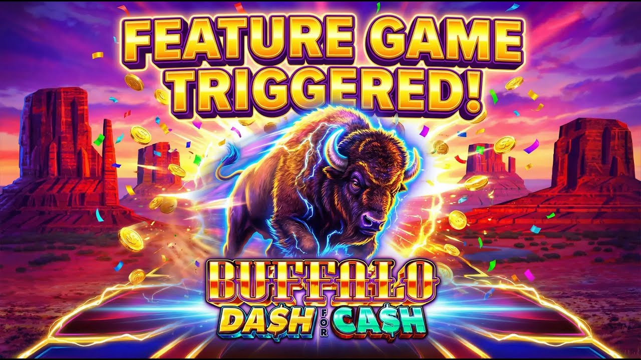 Buffalo Dash for Cash Feature Game Activated | Big Bonus Moment