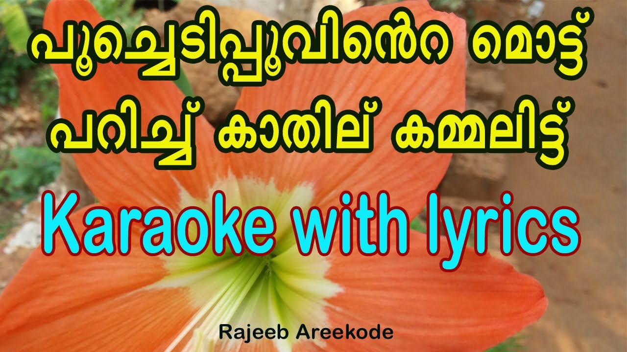 Poochedi poovinte mottu karaoke with lyrics