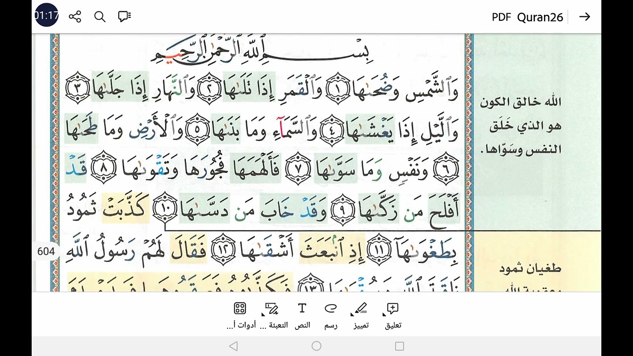 سورة الشمس Surah Al-shams ( the Sun) 