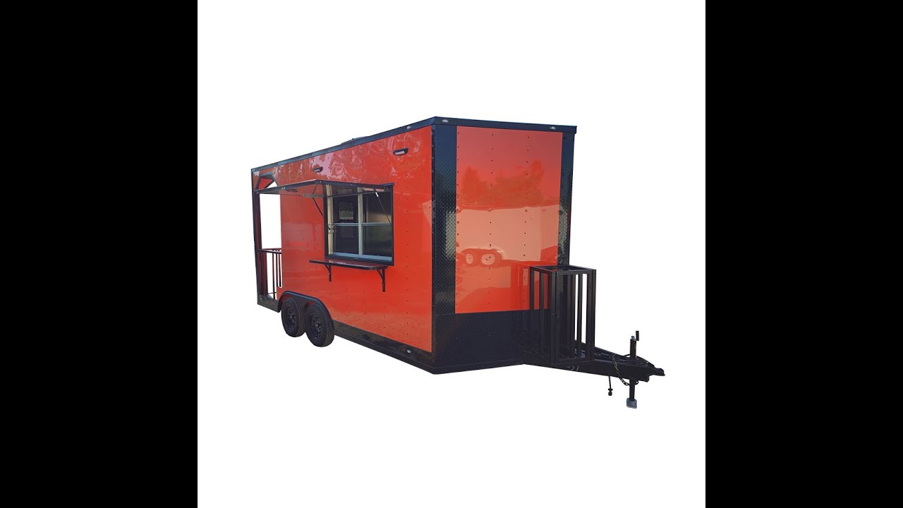 Concession Trailer 8.5' X 16' Orange Food Event Catering Porch