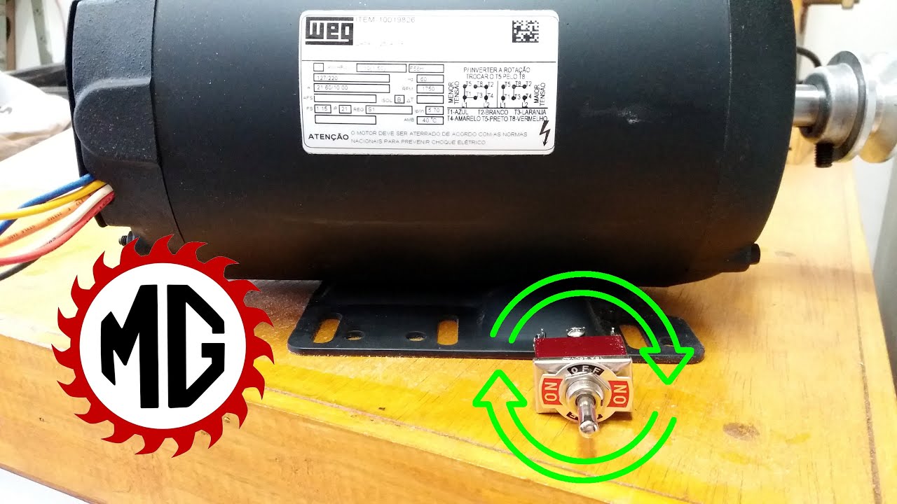 Como Fazer Motor Girar nos 2 Sentidos com Chave de 3 Posições simples  Weg Mono 1 5 CV em 220V