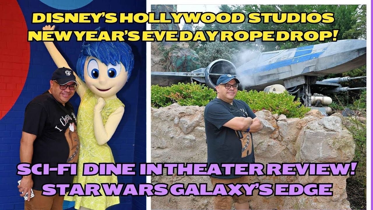 Disney's Hollywood Studios New Year's Eve Day Rope Drop!  Sci-Fi Dine in Theater Review! Big Crowds!