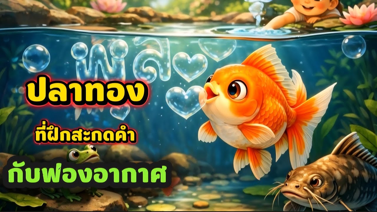 นิทานสั้นเรื่อง✨️ปลาทอง🐠ที่ฝึกสะกดคำกับฟองอากาศ #นิทานสนุก #นิทานสั้น #นิทานสัตว์ 