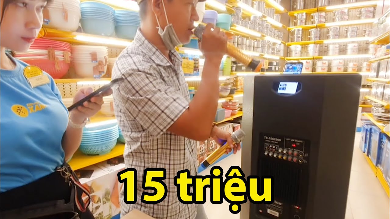 Thử test loa kẹo kéo karaoke 1600w với nữ nhân viên gái xinh hát hay nhất điện máy xanh Dalton 2020