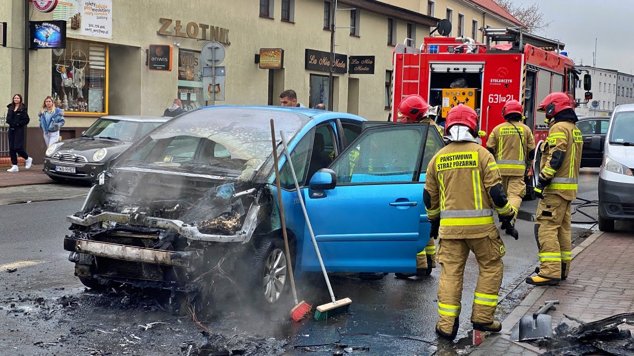 Pożar samochodu osobowego