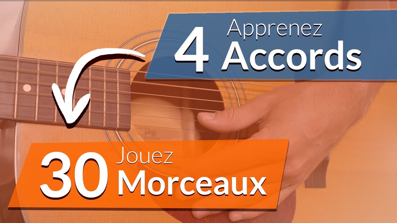 Apprendre 30 morceaux faciles à la guitare en jouant seulement 4 accords