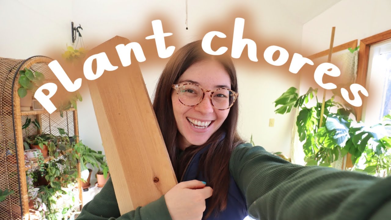 chatty plant chores! | fixing pots, plant organization, etc